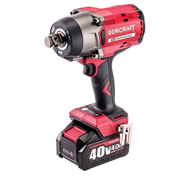 Akumuliatorinis smūginis veržliasukis WORCRAFT 3/4'' 2600Nm 40V LI-ION 1x4Ah